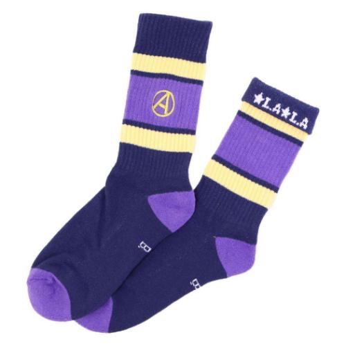 女性用靴下 ジョジョの奇妙な冒険 黄金の風 刺繍ラインソックス レオーネ アバッキオ 少年ジャンプ バ..