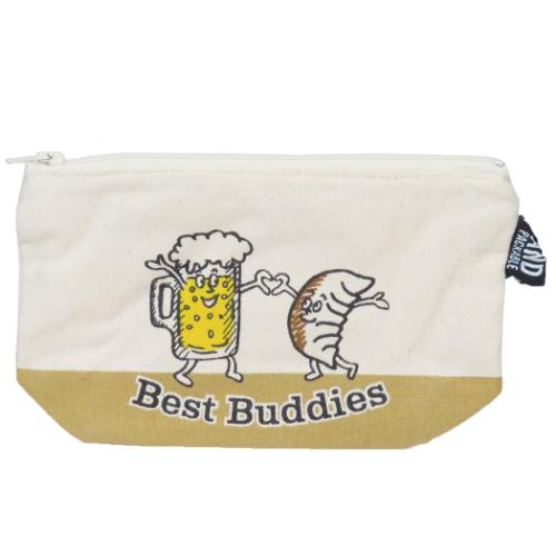 ペンポーチ AND PACKABLE ジッパーポーチ ZPO ビール＆ギョーザ BE テクノプライム 小物入れ かわいい ..