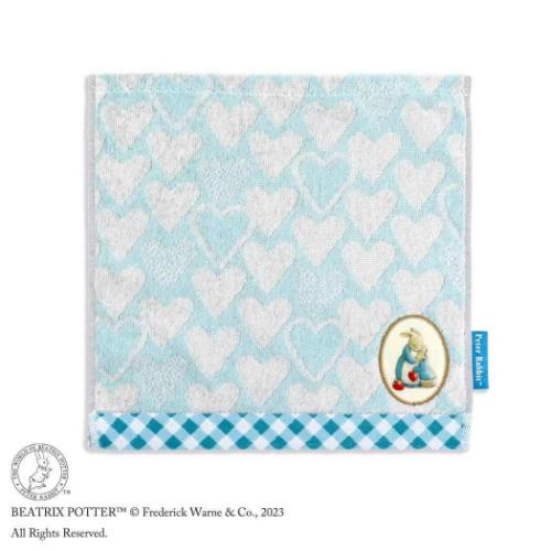ミニタオル ピーターラビット フルフィーコットン タオルハンカチ ハート ブルー タオル美術館 プレゼ..