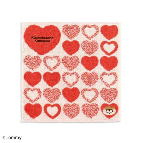 ミニタオル 可愛い嘘のカワウソ タオルハンカチ ハートになるの レッド タオル美術館 プレゼント かわ..