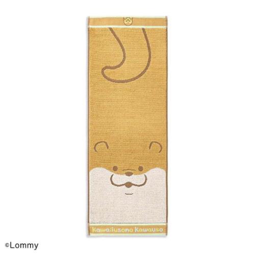 フェイスタオル 可愛い嘘のカワウソ フルフィーコットン コンパクトタオル カワウソなの タオル美術館 ..