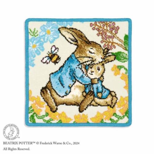 ミニタオル ピーターラビット シェニール織タオルハンカチ お花と蜂蜜 タオル美術館 プレゼント 絵本 マシュマロポップ