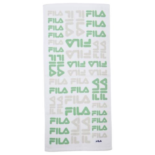 ロングタオル FILA フィラ フルフィーコットン フェイスタオル パターンロゴ グリーン タオル美術館 プ..