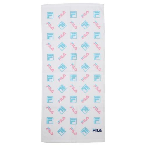 ロングタオル FILA フィラ フルフィーコットン フェイスタオル ロゴミックス ブルー タオル美術館 プレ..