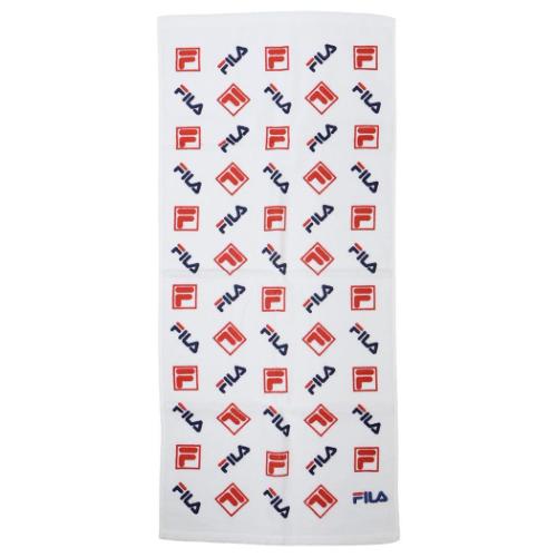 ロングタオル FILA フィラ フルフィーコットン フェイスタオル ロゴミックス レッド タオル美術館 プレ..