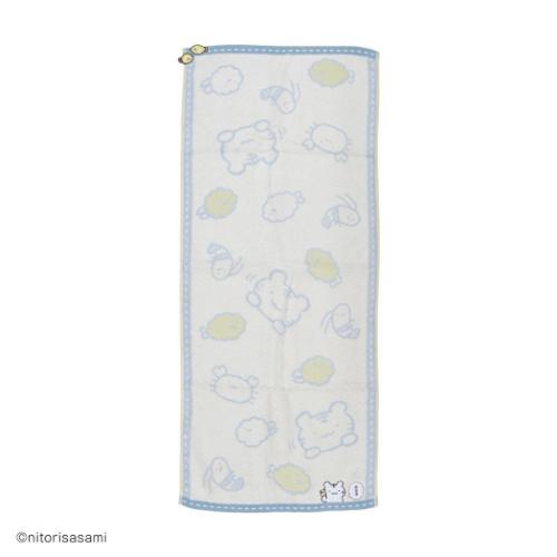 ロングタオル ホワイトタイガーとブラックタイガー フルフィーコットン無撚糸フェイスタオル カニ爪フ..