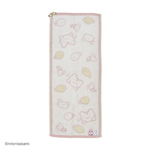 ロングタオル ホワイトタイガーとブラックタイガー フルフィーコットン無撚糸フェイスタオル カニ爪フ..