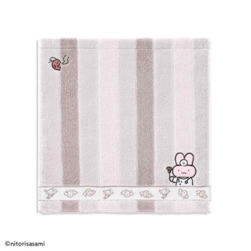 ミニタオル ホワイトタイガーとブラックタイガー フルフィーコットン無撚糸タオルハンカチ ちょっぴりドジ うさぎ先生 ピンク タオル美術館 プレゼント かわいい メール便可 マシュマロポップ