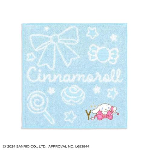ミニタオル シナモロール フルフィーコットン タオルハンカチ ビッグリボン Y サンリオ タオル美術館 かわいい プレゼント イニシャル メール便可 マシュマロポップ