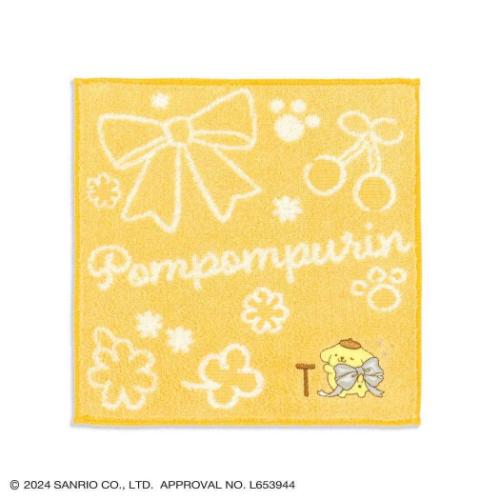 ミニタオル ポムポムプリン フルフィーコットン タオルハンカチ ビッグリボン T サンリオ タオル美術館..