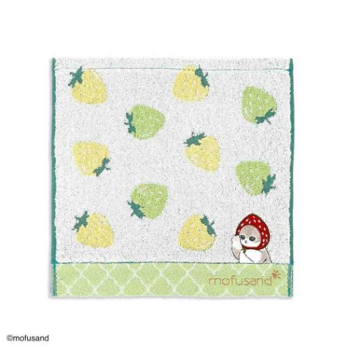 ミニタオル mofusand モフサンド フルフィーコットン タオルハンカチ いちご グリーン タオル美術館 プレゼント かわいい メール便可 マシュマロポップ