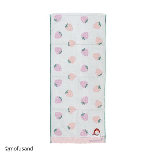 ロングタオル mofusand モフサンド フルフィーコットン フェイスタオル いちご ピンク タオル美術館 プレゼント かわいい メール便可 マシュマロポップ
