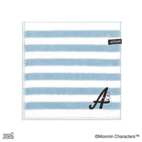ミニタオル ムーミン フルフィーコットン ハンカチタオル イニシャルステッチ A 北欧 タオル美術館 プレゼント かわいい メール便可 マシュマロポップ