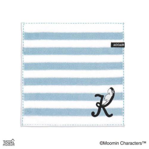 ミニタオル ムーミン フルフィーコットン ハンカチタオル イニシャルステッチ K 北欧 タオル美術館 プレゼント かわいい メール便可 マシュマロポップ