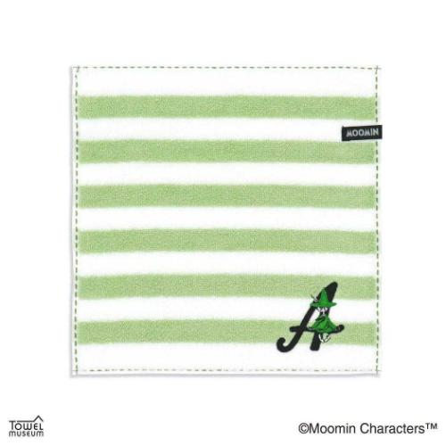 ミニタオル ムーミン フルフィーコットン ハンカチタオル イニシャルステッチ スナフキン A 北欧 タオ..