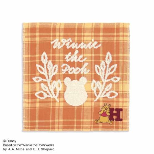 ミニタオル くまのプーさん ガーゼパイル タオルハンカチ イニシャルチェック H ディズニー タオル美術館 プレゼント かわいい メール便可 マシュマロポップ