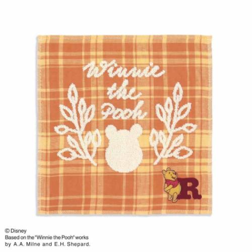 ミニタオル くまのプーさん ガーゼパイル タオルハンカチ イニシャルチェック R ディズニー タオル美術..