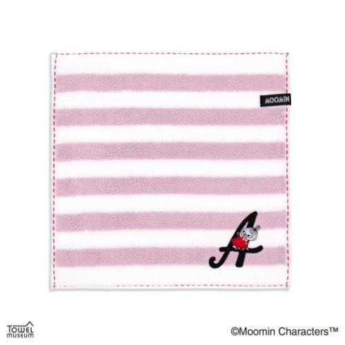 ミニタオル ムーミン フルフィーコットン ハンカチタオル イニシャルステッチ リトルミイ A 北欧 タオル美術館 プレゼント かわいい メール便可 マシュマロポップ