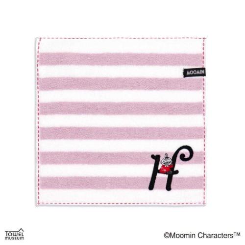 ミニタオル ムーミン フルフィーコットン ハンカチタオル イニシャルステッチ リトルミイ H 北欧 タオル美術館 プレゼント かわいい メール便可 マシュマロポップ