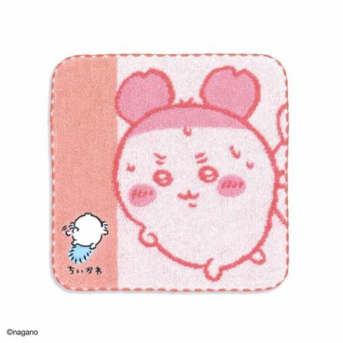 ミニタオル ちいかわ フルフィーコットン タオルハンカチ 運んでる ピンク 古本屋 モモンガ タオル美術館 プレゼント かわいい メール便可 マシュマロポップ