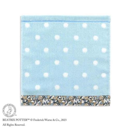 ミニタオル ピーターラビット フルフィーコットン無撚糸タオルハンカチ ピーターのしっぽ ブルー タオル美術館 プレゼント 絵本メール便可 マシュマロポップ