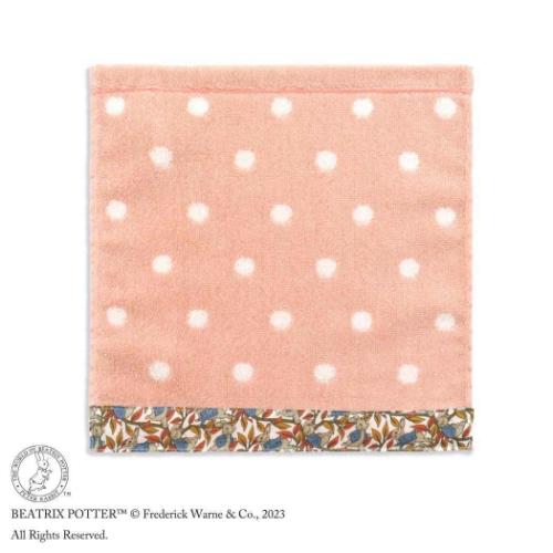 ミニタオル ピーターラビット フルフィーコットン無撚糸タオルハンカチ ピーターのしっぽ ピンク タオル美術館 プレゼント 絵本メール便可 マシュマロポップ