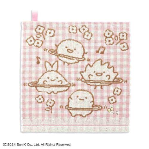ループタオル すみっコぐらし ガーゼパイルフルフィーコットンループ付ウォッシュタオル みにっコとあそぼ ピンク サンエックス タオル美術館 プレゼント メール便可 マシュマロポップ