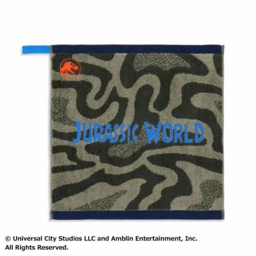 ループタオル ジュラシックワールド フルフィーコットン ループ付ウォッシュタオル ロゴ 恐竜 タオル美..