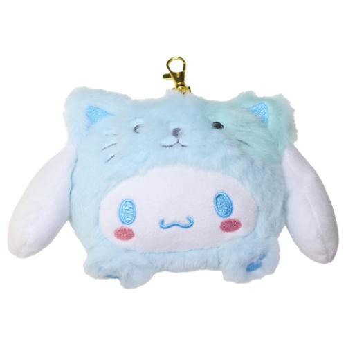 定期入れ＆小銭入れ シナモロール フェイスパスケース バンザイシリーズ ネコ サンリオ ICカードケース..