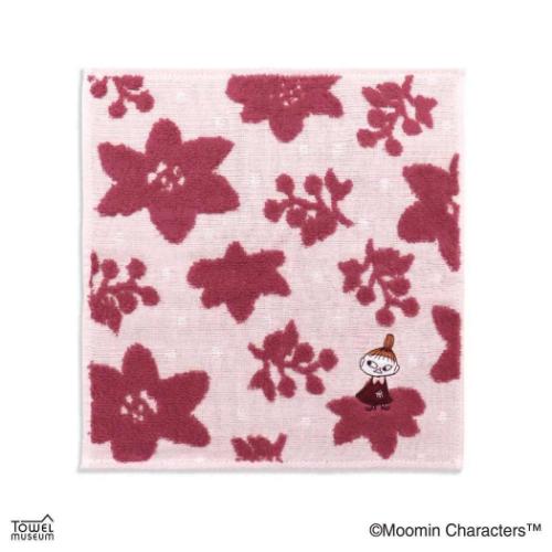 ミニタオル ムーミン ガーゼパイルフルフィーコットンタオルハンカチ ごきげん リトルミイ ピンク 北欧..