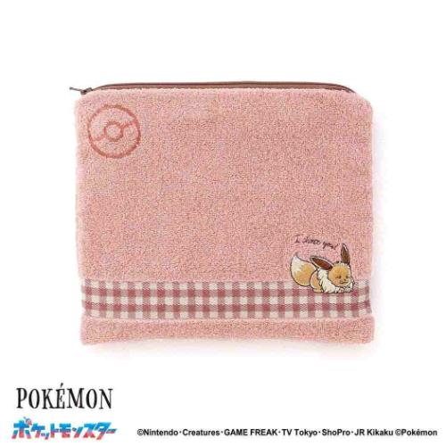 コスメポーチ ポケットモンスター スチームシャーリング無撚糸ポーチ I choose you イーブイ ピンク ポ..