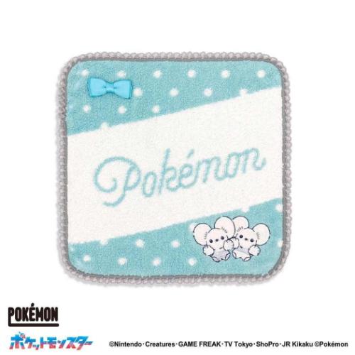ミニタオル ポケットモンスター フルフィーコットン タオルハンカチ リボンドット ワッカネズミ ブルー..
