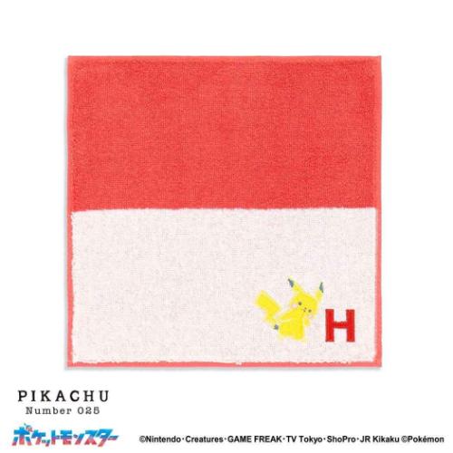 ミニタオル ポケットモンスター フルフィーコットン タオルハンカチ ユアネーム ピカチュウ H ポケモン タオル美術館 プレゼント かわいい イニシャル メール便可 マシュマロポップ