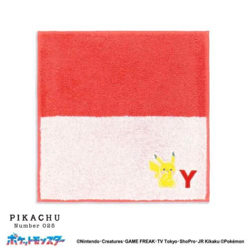 ミニタオル ポケットモンスター フルフィーコットン タオルハンカチ ユアネーム ピカチュウ Y ポケモン タオル美術館 プレゼント かわいい イニシャル メール便可 マシュマロポップ