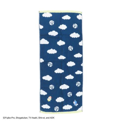 ロングタオル ドラえもん 無撚糸フルフィーコットンフェイスタオル 雲 MiRAi ネイビー 藤子F不二雄 タ..