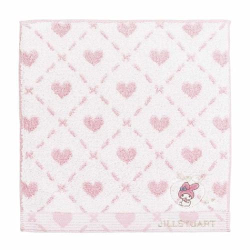 ミニタオル マイメロディ 無撚糸フルフィーコットンタオルハンカチ ホワイトハート サンリオ タオル美..