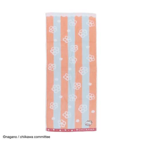 ロングタオル ちいかわ 無撚糸スチームシャーリングフェイスタオル 蜂たち ピンク タオル美術館 かわい..