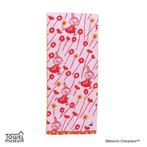 ロングタオル ムーミン 無撚糸フルフィーコットンフェイスタオル ごきげん リトルミイ パープル 北欧 ..