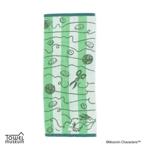 ロングタオル ムーミン フィルフィーコットン フェイスタオル どたばた グリーン スナフキン 北欧 タオ..