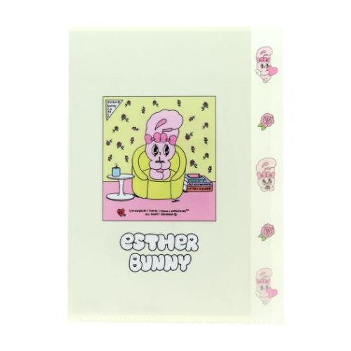 ポケットファイル エスターバニー ダイカットクリアファイル5P A4 クリーム ESTHER BUNNY サンスター文具 新学期準備文具 かわいい メール便可 マシュマロポップ