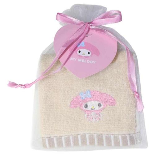 ミニタオル マイメロディ 巾着入りタオルハンカチ サンリオ カミオジャパン プレゼント メール便可 マシュマロポップ