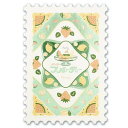 POSTCARD ROKKAKUxオビワン 切手型ポストカード 1枚入り パーラーフルーティー フタバ 箔押し メッセージカード メール便可 マシュマロポップ