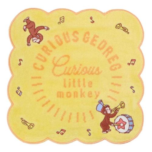 ミニタオル おさるのジョージ ハンカチタオル ライブリーミュージック 丸眞 抗菌防臭 シャーリング 全..
