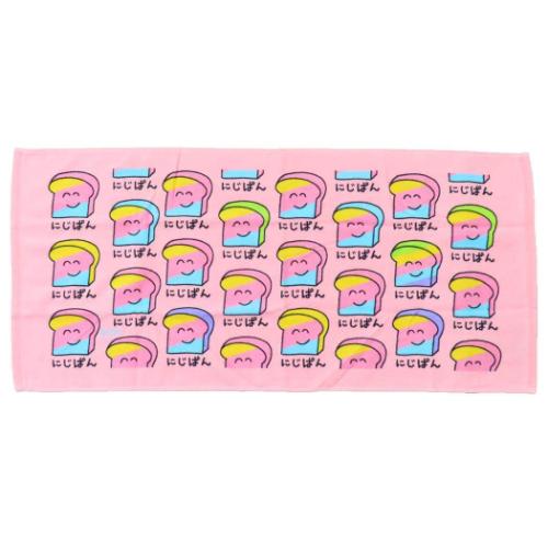 フェイスタオル おえかきさん プリントロングタオル にじぱんさん オクタニ おもしろタオル 面白雑貨 ..