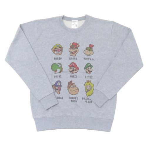 ファッション スーパーマリオ スウェット 集合 GY スモールプラネット 長袖 マシュマロポップ