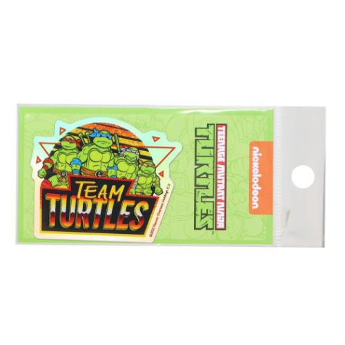 ビニールシール ニンジャタートルズ ホログラムミニステッカー TEAM TURTLES ゼネラルステッカー DECOシール 耐光 耐水 日本製 メール便可 マシュマロポップ