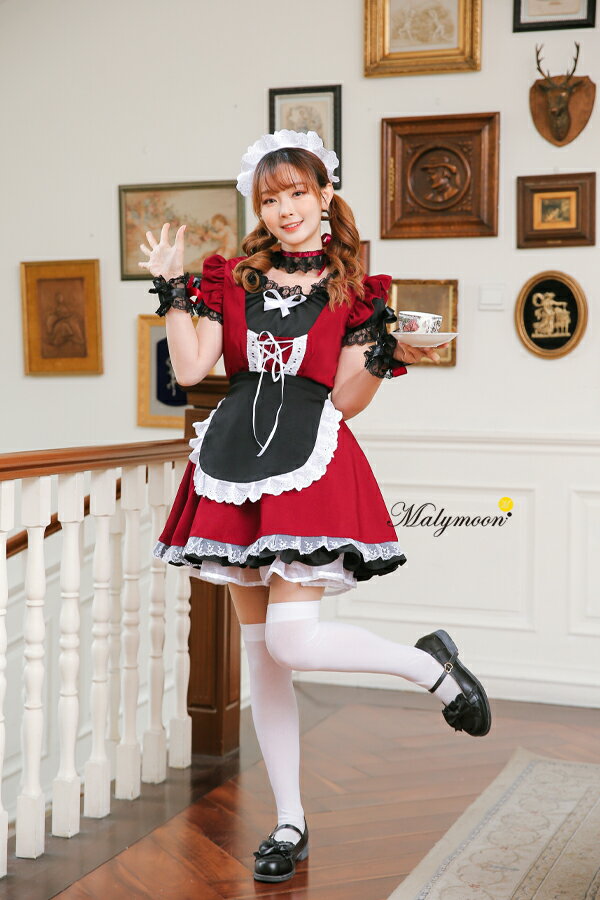 コスプレ メイド メイド服 エプロン ハロウィン コスプレ メイド 高級 メイド服 セクシー 可愛い 大きいサイズ 黒 ブラック 赤 レッド 女性 大人 レディース ワンピース コスチューム 可愛いコスプレ 受注オーダー カスタマイズ【8146】 2