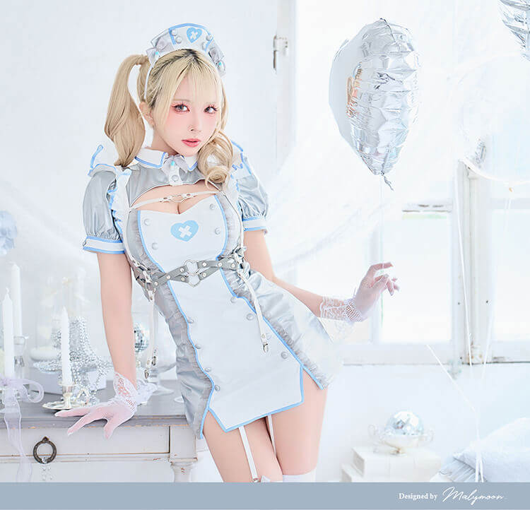 [正規品](即納)コスプレ グレー ブルー ピンク メタリック 仮装 セクシー ナース 可愛い 女性 レディース 一式 マリームーン malymoon【CS26098】 mmc2012-10005713 DreamyDoll サンプル画像2
