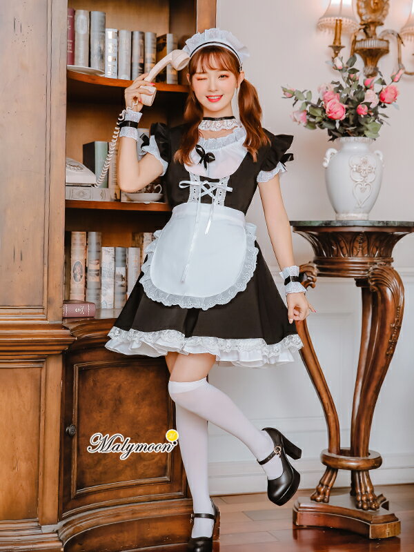 高級 メイド服 メイド セクシー 可愛い かわいい 大きいサイズ 小さいサイズ ブラック 黒 女性 大人 レディース ワンピース 衣装 仮装 コスチューム 可愛いコスプレ リボン フリル オーダーメイド 受注オーダー カスタマイズ【8114m】