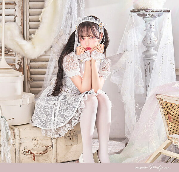 DreamyDollの[正規品]【ブラックは予約】天使 堕天使 エンジェル Angel 中村里砂 レース ドレス プリンセス 上品 姫 ホワイト ブラック ワンピース フレアスカート 可愛い仮装 コスプレ お揃い セクシー 女性 レディース 一式 マリームーン malymoon【9959】｜アングル2